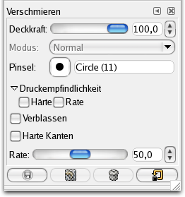 Eigenschaften des Werkzeuges Verschmieren